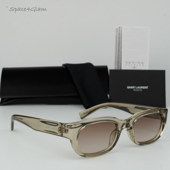 BRAND NEW Saint Laurent SL642 005 Yellow Brown Gradient Cat Eye Unisex Sunglasse - Picture 3 of 10
